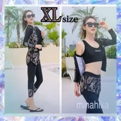 【大幅値下げ】ボタニカルラッシュガードセット レディースXL 4点セット 日除け