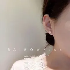 フラワー パール ピアス ピンク ゴールド 小ぶり 韓国 上品 可愛い 初夏