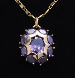 アメジスト風 ネックレス 18KGOLDメッキ アクセサリー オーダー - メルカリ