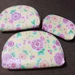 新品　花柄ビニールポーチ　大中小3つセット