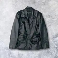 レザージャケット テーラードジャケット 本革 ブラック vintage L