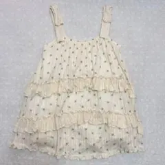 ミシェルマカロン ドットフリルティアードワンピース FREESIZE - メルカリ