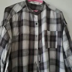 く*ま様 美品　サマンサモスモスブルー　チェック柄 長袖ロングシャツワンピース