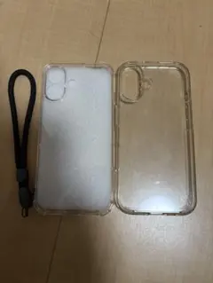 Spigen iPhone用クリアケース 2個セット ストラップ付き