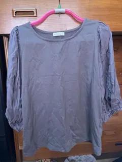 グレー バルーン袖 半袖トップス