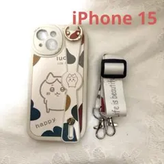 ハチワレスマホケース ショルダー ストラップiPhone15ケース ハンド