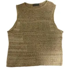 RICHE BEAU 日本製 サマーニット ベスト ベージュ夏秋ナチュラルコーデ