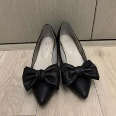 【人気品】 オリエンタルトラフィック リボンパンプス レザー チャンキーヒール