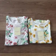 フラワープリント Tシャツ 2枚セット 120cm 95cmのサムネイル