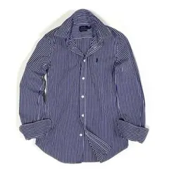 ポロラルフローレン 長袖シャツ ストライプ ポニー 近年モデル ブルー S