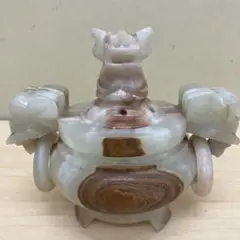 翡翠 中国 獅子彫刻 香炉 玉製 - メルカリ