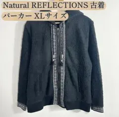 Natural REFLECTIONS フリースパーカー ジップアップ 古着 黒