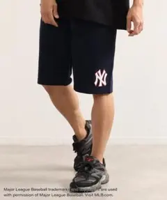 【送料込み】MLB 3D ロゴスウェットショーツ NYY ヤンキース Lサイズ