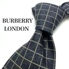 【美品】BURBERRY LONDON ネクタイ 格子柄 ネイビー お洒落のサムネイル