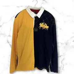 ポロラルフローレン ラガーシャツ ビッグポニー 刺繍 バイカラー XL