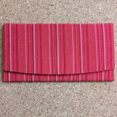 赤 ストライプ 和装小物　長財布