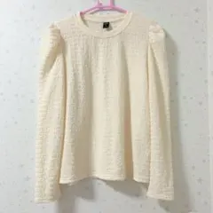 シーイン SHEIN カットソー 長袖 トップス 楊柳 アイボリー 淡色 春服