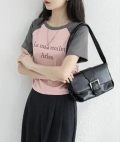 LA VORAGINE 2way スクエアショルダーバッグ ベルト2本 ブラック