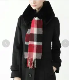 ブルーレーベルクレストブリッジ　ファー付マフラー