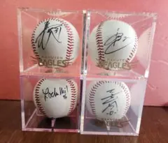 楽天イーグルス直筆サインボール　美馬学選手ほか4個セットケース付き