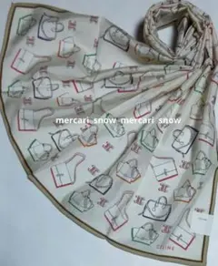 CELINE　大判ハンカチーフ　スカーフ　　シルク＆コットン