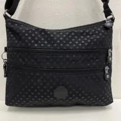 924 Kipling キプリング ショルダーバッグ　黒　ドット　チャーム