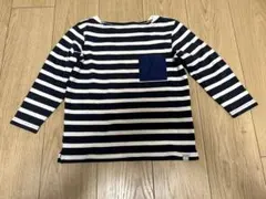 【120】美品 ヘリーハンセン ボーダー ロンT マリン アウトドア キッズ