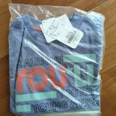 新品 長袖Tシャツ 110cm ブルー ロゴプリント