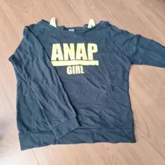 ANAP GIRL 黒 M 薄手トレーナー