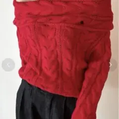 POLO×LAGUNAMOONコラボ　　オフショルダー ケーブルニット