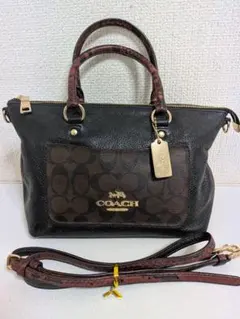 COACH ハンドバッグ ミニ エマ サッチェル イン シグネチャー キャンバスのサムネイル