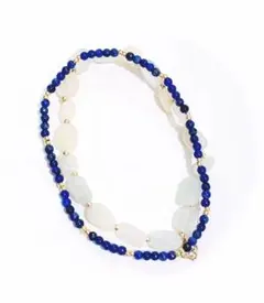 lapis lazuli & moon stone✴︎２連ブレスレット