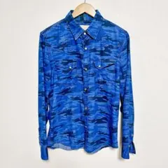 【美品】FREE'S SHOP MEN フリーズショップメン カモ柄シャツ Mサのサムネイル
