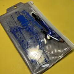 日本製　算数メイト　青色　コンパス　分度器　定規セット　レトロ　新品未使用