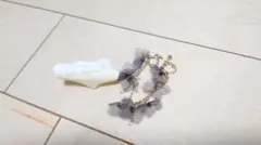 エムスール　シアーアジサイとパールの揺れイヤリング　m.soeur