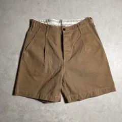 ワールドワーカーズ 1タック ワークショートパンツ ブラウン ボタンフライ　Mのサムネイル