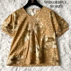 WONDERFUL WORLD クマ ピコフリル ピンタック ブラウス シャツのサムネイル