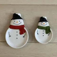 KALDI 雪だるま 小皿 2個セットのサムネイル