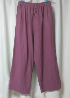 SamansaMos2　リネンミックス　リラックスパンツ　ワイドパンツ