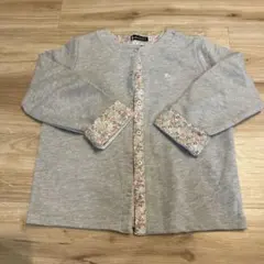 BeBe カーディガン 140cm グレー 花柄