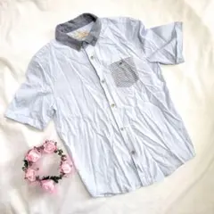 ZARA BOYS ザラ　キッズ　子供服　Yシャツ　半袖　ブルー　140