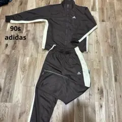 90s adidas トラックジャケット　ジャージ　茶色　ベージュ　セットアップ