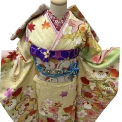 豪華 正絹振袖フルセット 水色 振袖 花柄 グラデーション 成人式にも