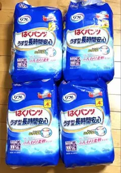 リフレ はくパンツ うす型長時間安心 LL 16枚入 4袋セットのサムネイル