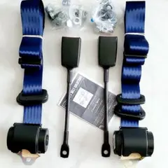 ローバーミニ シートベルト セット 3点巻き上げ式 フロント用一台分 ブルー 青