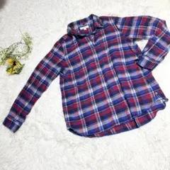 a492 Niko and… シャツ ボタン 長袖 チェック ボタン s 赤