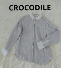 CROCODILE クロコダイル ストライプ 長袖 シャツ レディース