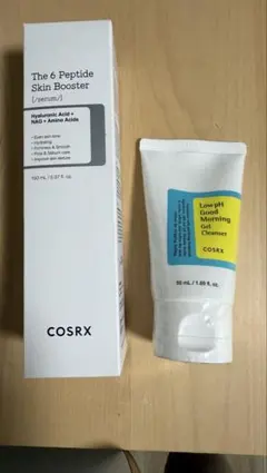 COSRXブースターセラム と弱酸性グッドモーニングジェルクレンザー