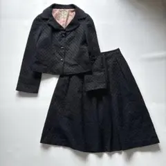 【美品】ホコモモラ　スーツ　セットアップ　ドット　ブラック L　40サイズ