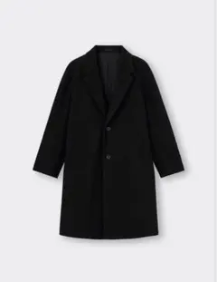 GU コージー メルトン チェスターコート 黒 M